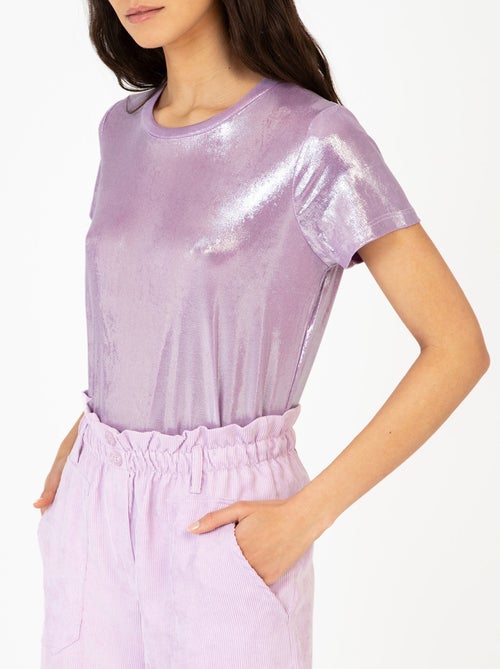 T-shirt irisé manches courtes col rond - Kiabi