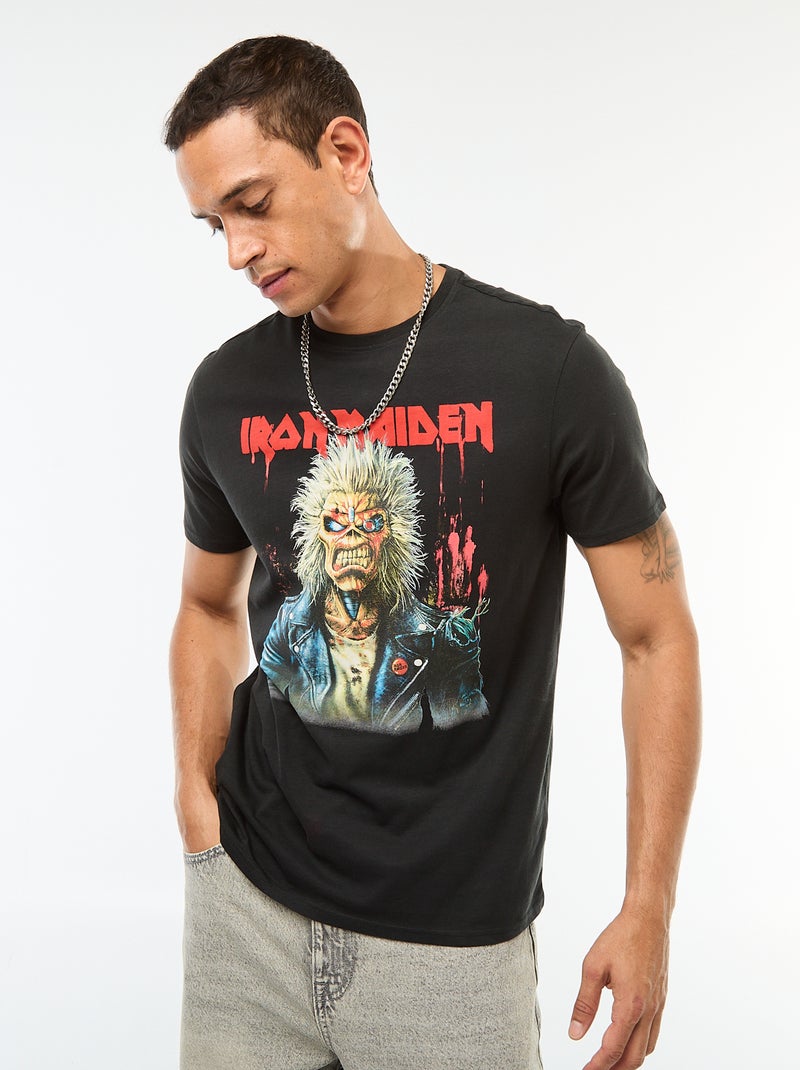 T-shirt 'Iron Maiden' à manches courtes Noir - Kiabi