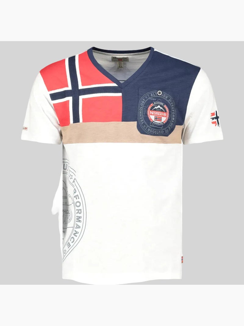 T-shirt j-flag – geographical norway Blanc cassé - Kiabi