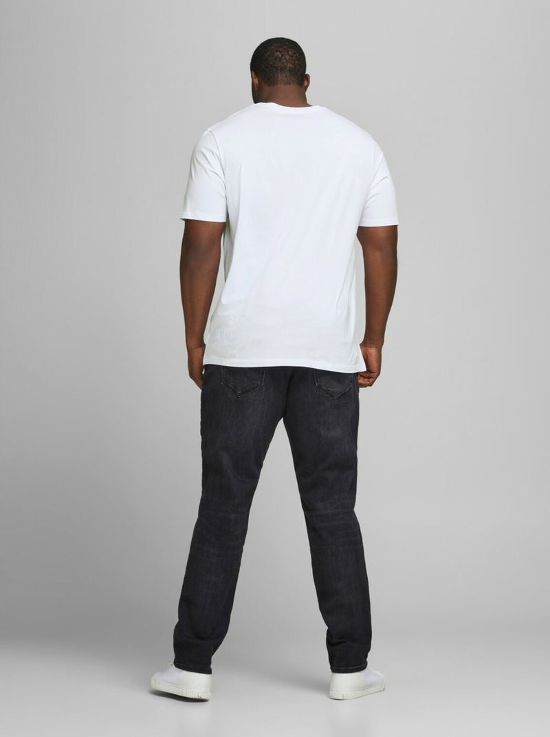 T-shirt Jack & Jones Col Ras-du-cou Ecorp Logo Blanc - Kiabi