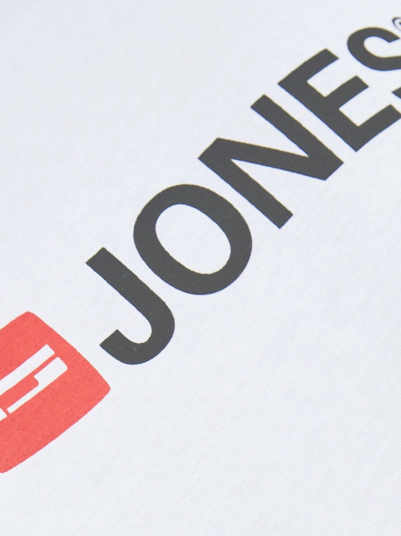 T-shirt Jack & Jones Col Ras-du-cou Ecorp Logo Blanc - Kiabi