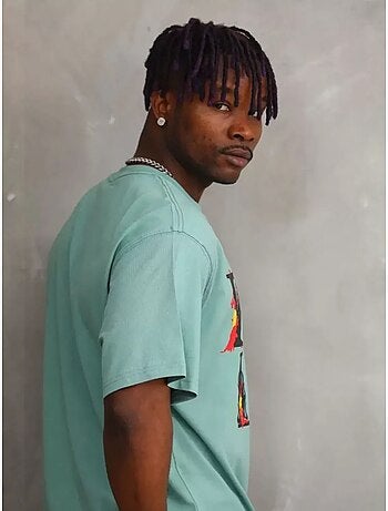 T-shirt janes oversize à manches longues et col rond avec imprimé au dos