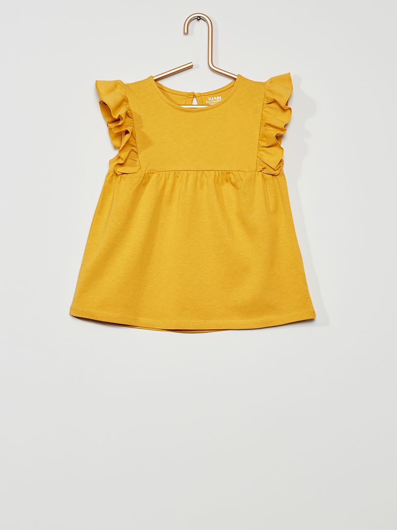 T-shirt jaune moutarde - Kiabi