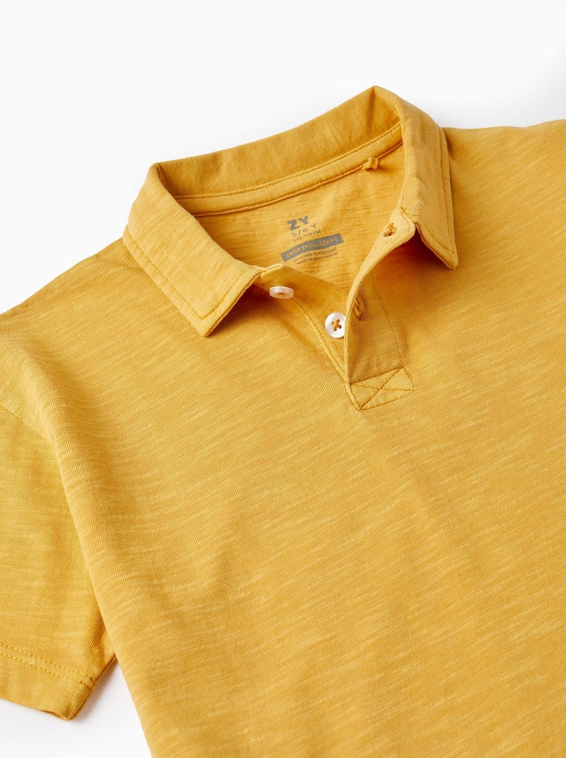 T-shirt jaune style polo à manches courtes pour garçon manches courtes CUBA Jaune - Kiabi