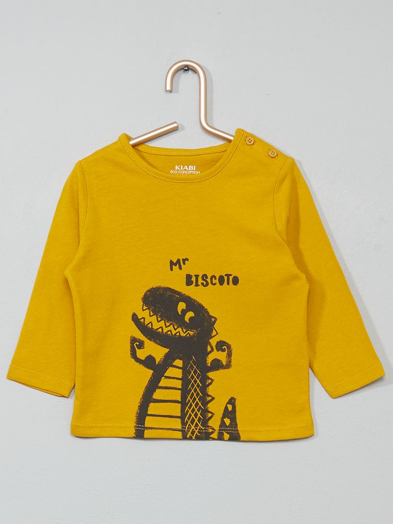 T-shirt jaune/dino - Kiabi