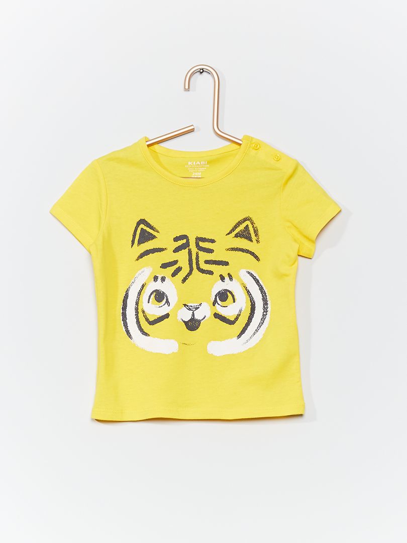 T-shirt jaune/tigre - Kiabi