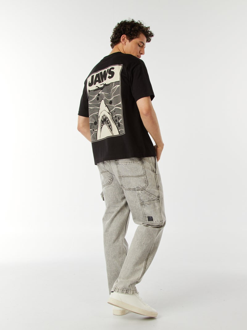 T-shirt 'Jaws' 'Les dents de la mer' manches courtes Noir - Kiabi