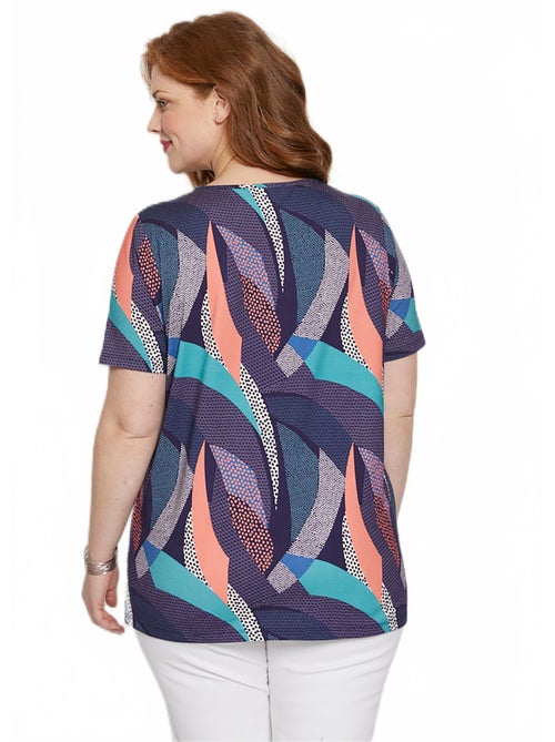 T-shirt jersey col V avec galon irisé - Kiabi