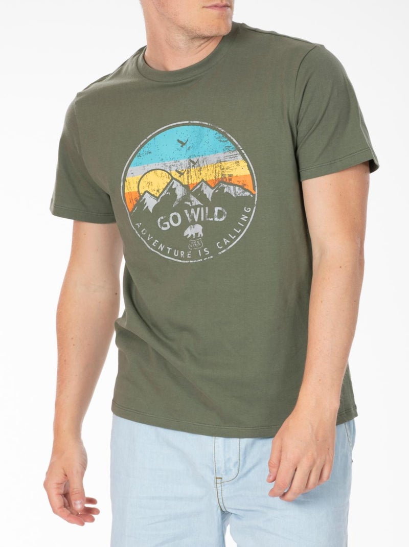 T-shirt jersey coton ARRIS 'Rica Lewis' Kaki - Kiabi