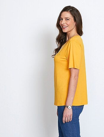 T-shirt jersey fantaisie clouté strass
