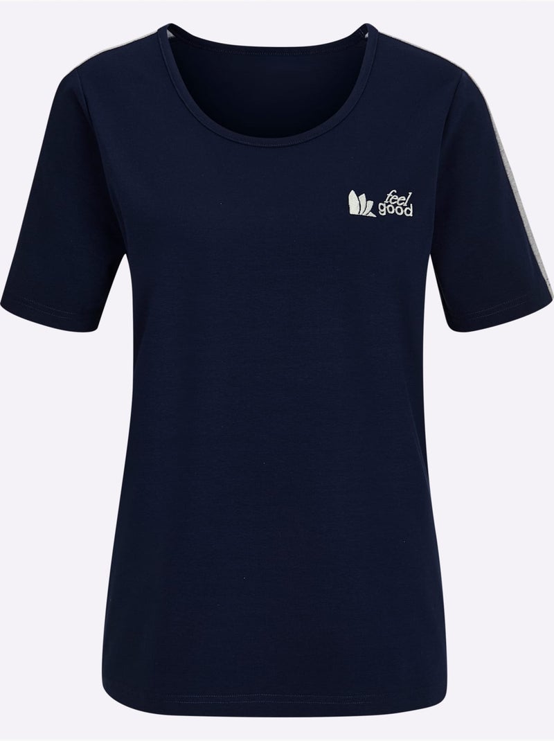 T-shirt Jersey Fin - Taille Standard - Witt Gris Bleu marine Bleu - Kiabi