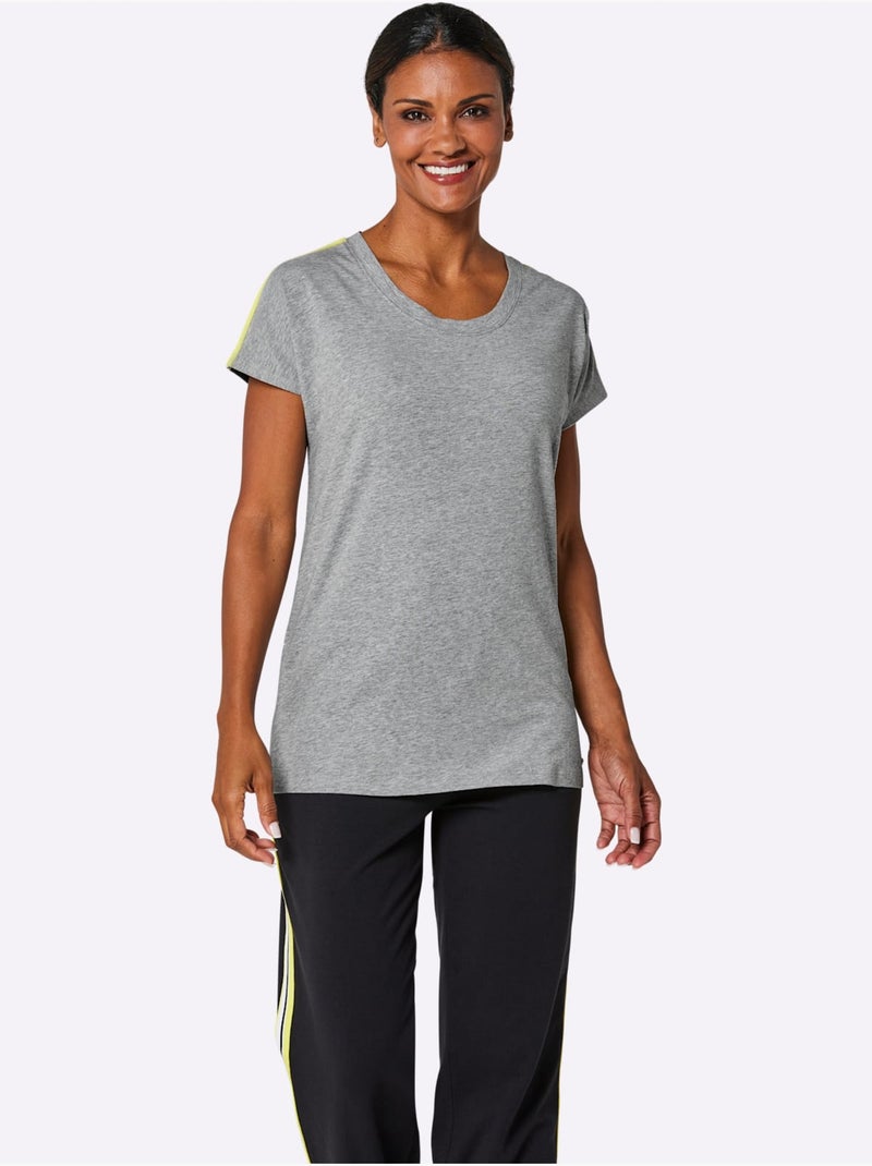 T-shirt Jersey Fin - Taille Standard - Witt Gris chiné - Kiabi