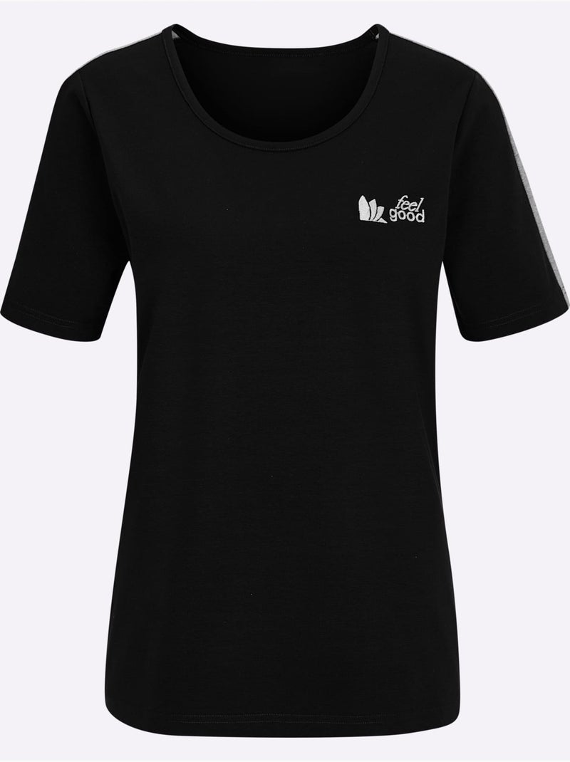 T-shirt Jersey Fin - Taille Standard - Witt Noir Gris - Kiabi