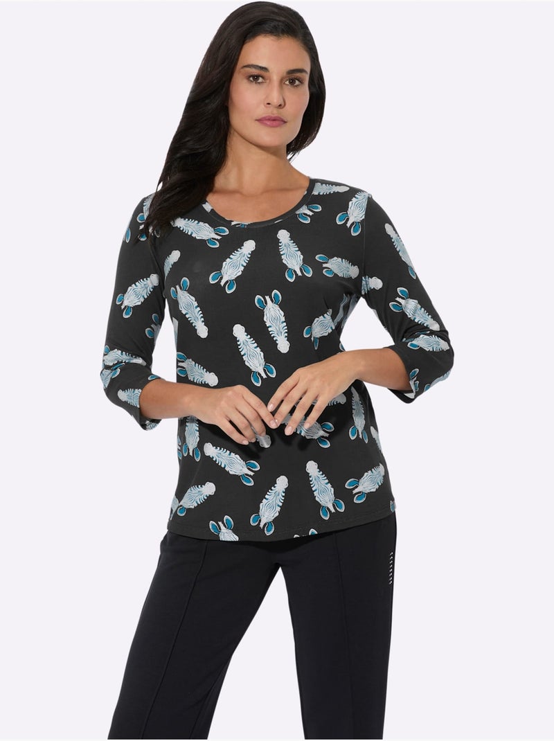 T-shirt Jersey Fin - Taille Standard - Witt Noir - Kiabi