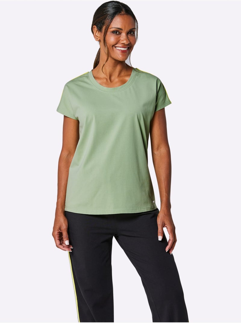 T-shirt jersey fin - taille standard - witt Vert eucalyptus - Kiabi