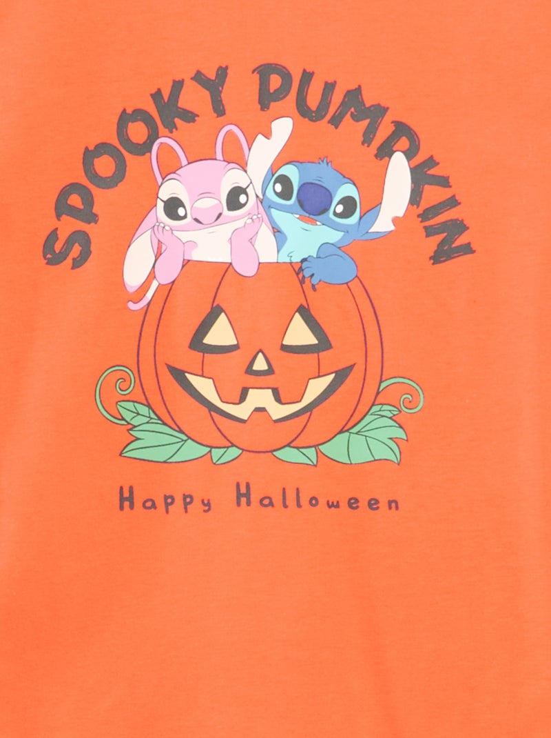 T-shirt jersey halloween 'Disney' 'Stitch' Orange - Kiabi