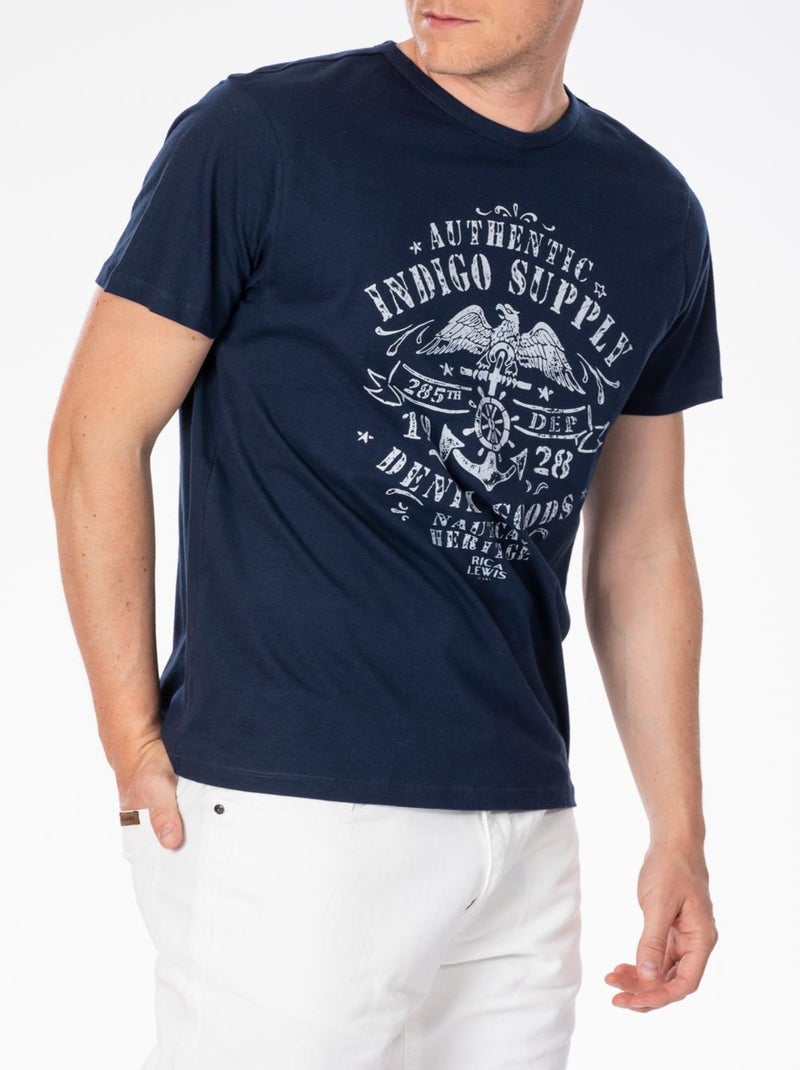T-shirt jersey imprimé ADRIO 'Rica Lewis' Bleu - Kiabi
