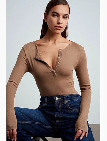 Blouse en jersey coupe ajustée à manches longues dilvin