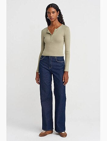 Blouse en jersey coupe ajustée à manches longues dilvin