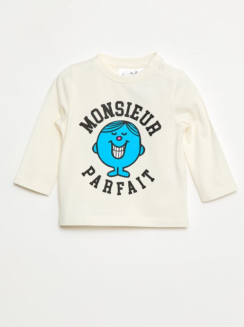 T-shirt jersey 'Monsieur Madame' en coton - Kiabi