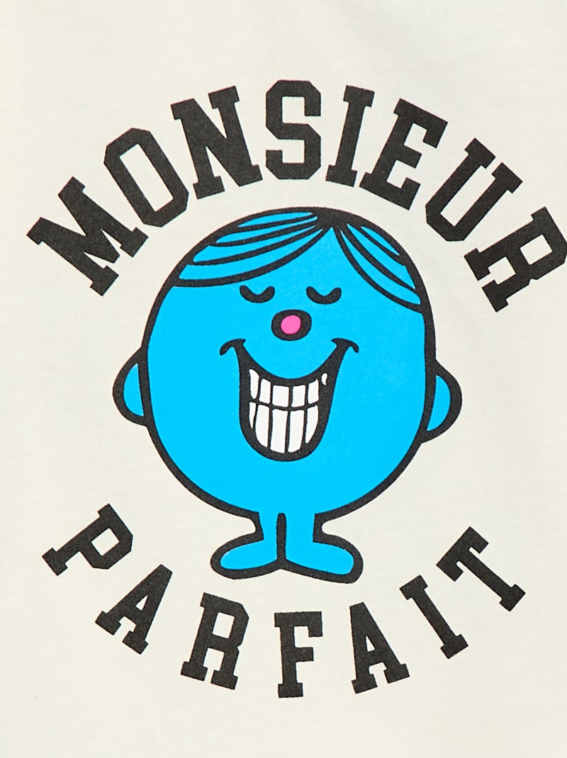 T-shirt jersey 'Monsieur Madame' en coton Blanc - Kiabi