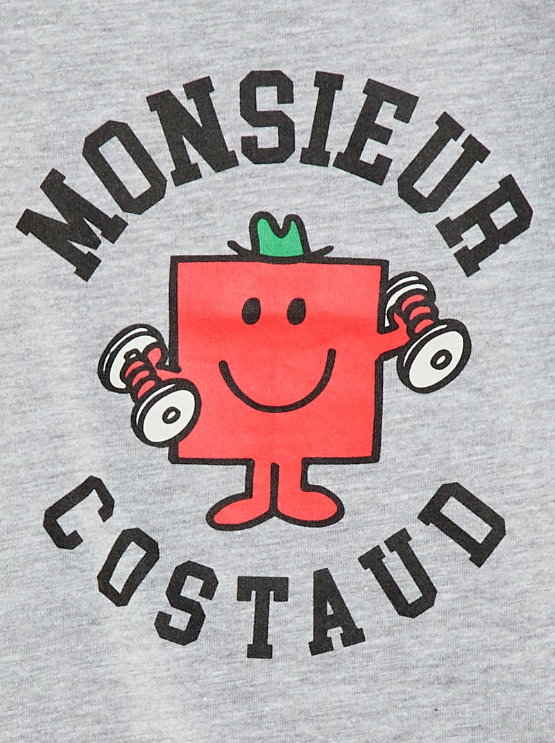 T-shirt jersey 'Monsieur Madame' en coton Gris - Kiabi