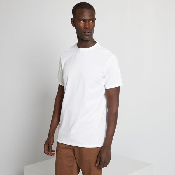 T Shirt Jersey Uni Homme Blanc Kiabi 3 00