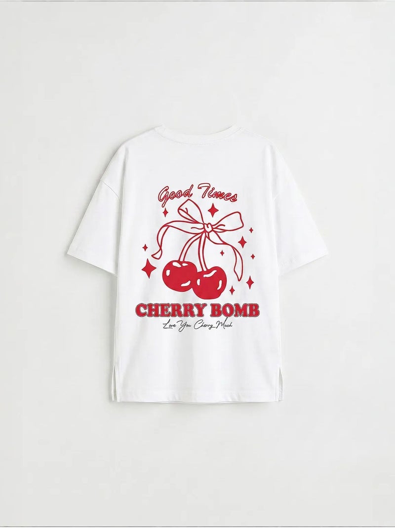 T-shirt jeune en coton et élasthanne tommy Blanc - Kiabi