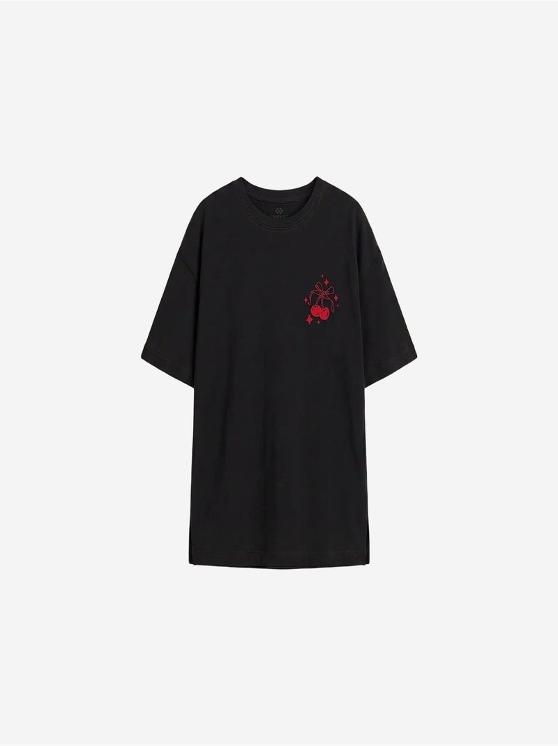 T-shirt jeune en coton et élasthanne tommy Noir - Kiabi