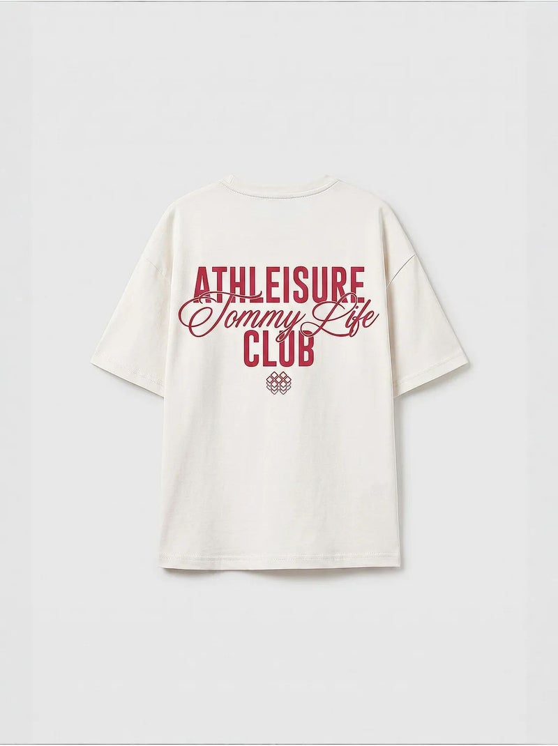 T-shirt jeunesse en coton et élasthanne tommy Blanc cassé - Kiabi
