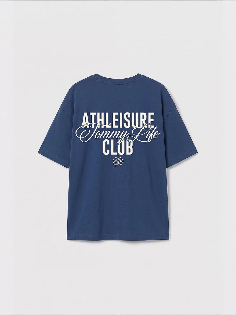 T-shirt jeunesse en coton et élasthanne tommy Bleu marine - Kiabi