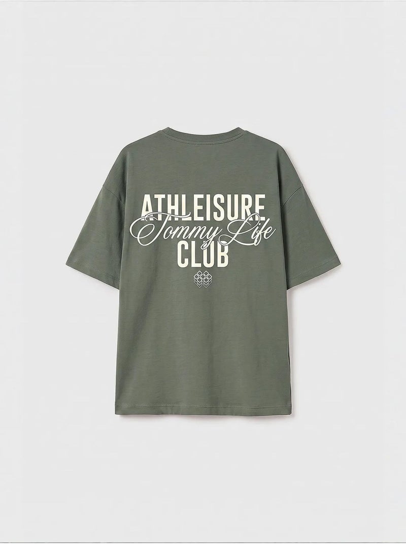 T-shirt jeunesse en coton et élasthanne tommy Kaki - Kiabi