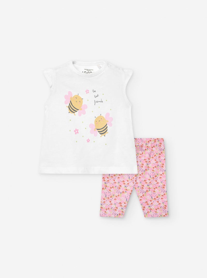 T-shirt + Jogpant Blanc - Kiabi