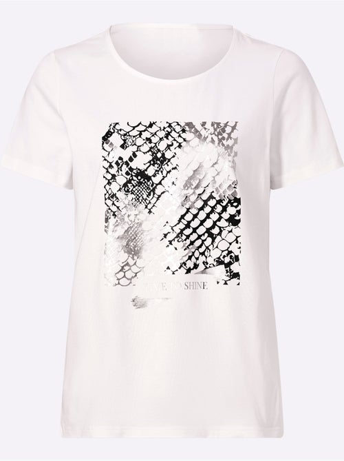 T-shirt Joli Imprimé Feuille Devant - Taille Standard - Helline - Kiabi T-shirt Joli Imprimé Feuille Devant - Taille Standard - Helline - Kiabi
