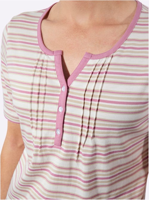 T-shirt Joli Motif à Rayures - Taille Standard - Witt - Kiabi