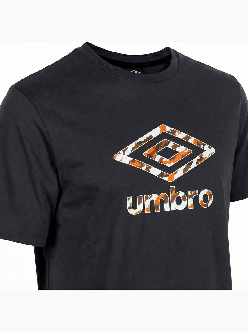 T-shirt junior col rond régular en coton160 gsm basic core logo umbro Noir - Kiabi