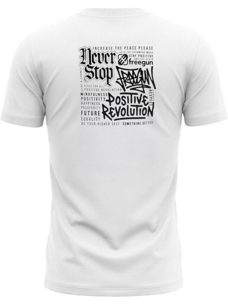 T-shirt junior en coton 140gsm imprimé devant et dos bony freegun Blanc - Kiabi