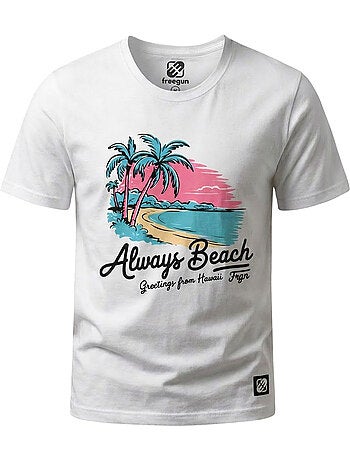 T-shirt junior en jersey 140gsm imprimé devant hawaii freegun