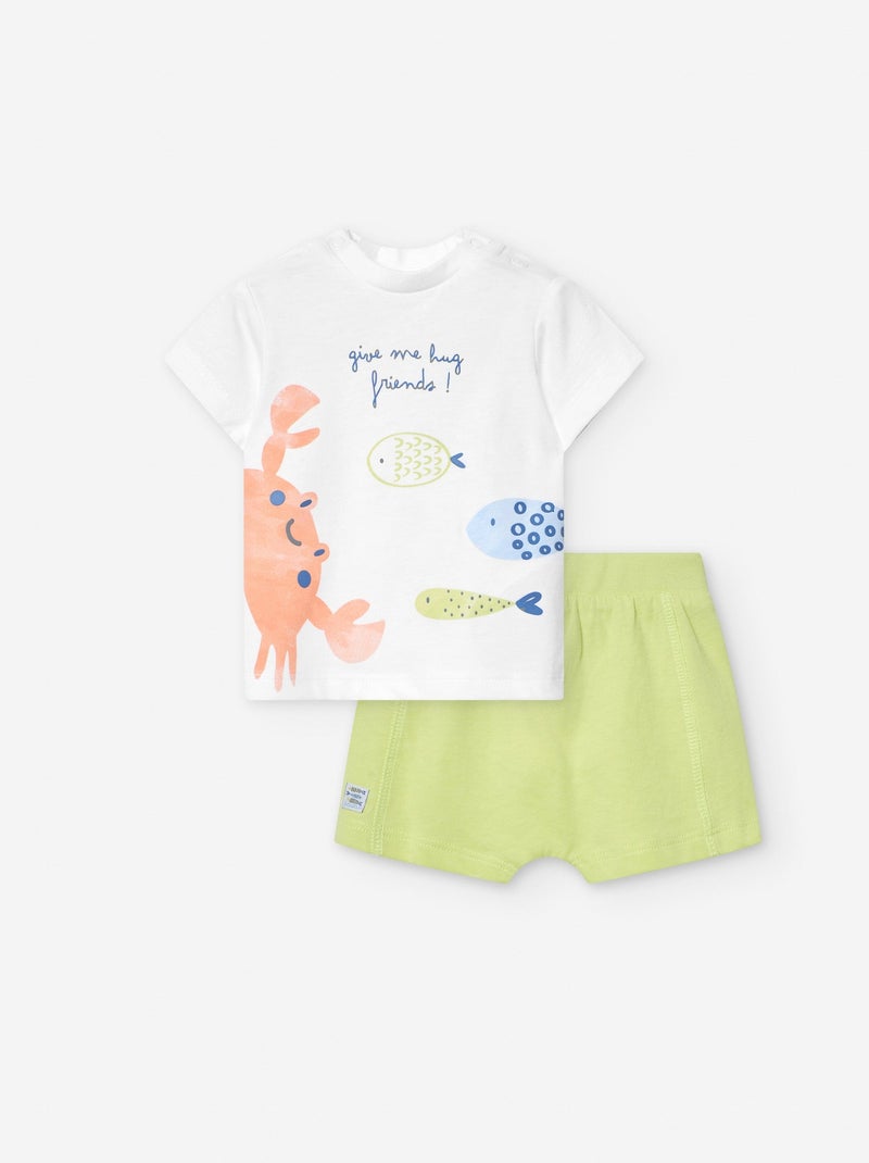 T-shirt + Jupe-culotte Blanc - Kiabi