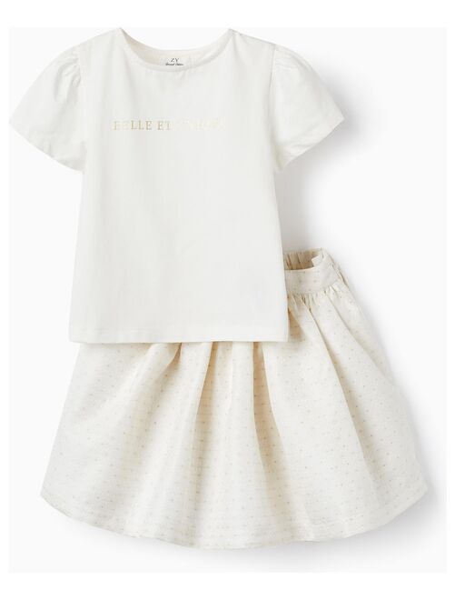 T-shirt + Jupe pour Fille 'Belle et Unique'  CÉRÉMONIE - Kiabi