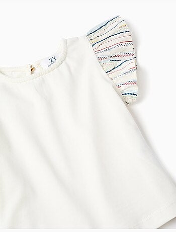 T-shirt + jupe-short en coton à rayures ethniques B&S