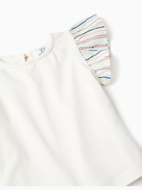 T-shirt + jupe-short en coton à rayures ethniques B&S - Kiabi
