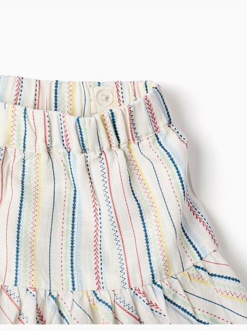 T-shirt + jupe-short en coton à rayures ethniques B&S - Kiabi
