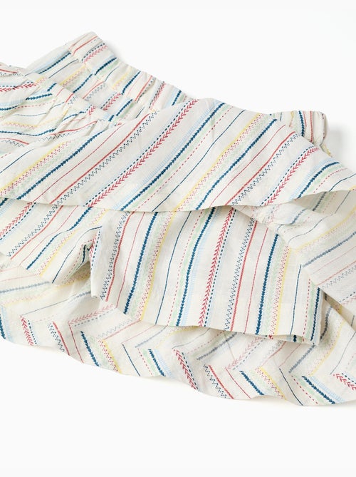 T-shirt + jupe-short en coton à rayures ethniques B&S - Kiabi