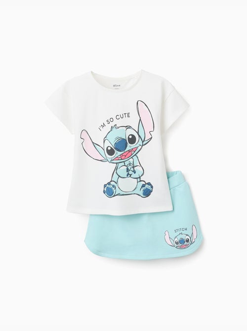 T-shirt + jupe-short en coton avec Stitch - Kiabi