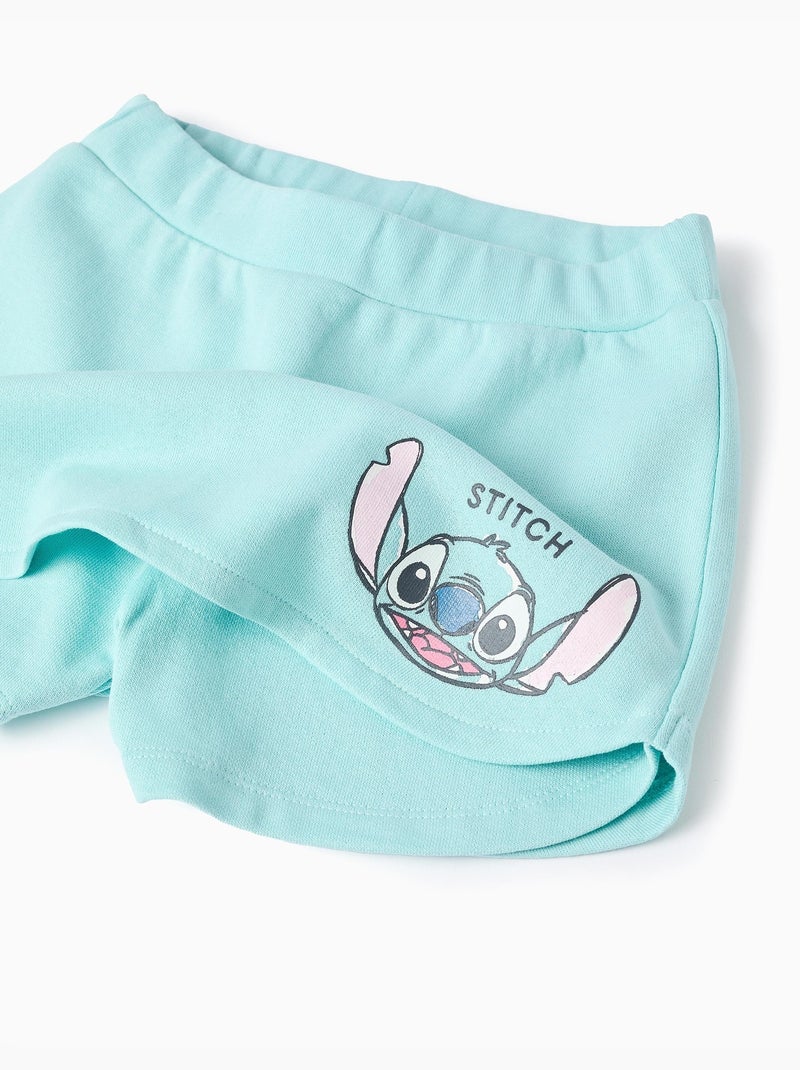 T-shirt + jupe-short en coton avec Stitch Bleu clair - Kiabi