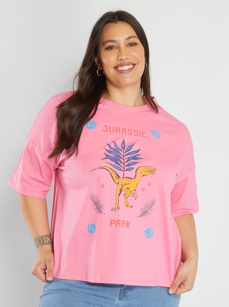 T-shirt 'Jurassic Park' avec emmanchures descendues Rose - Kiabi