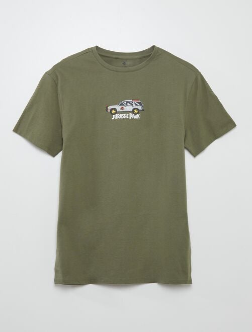 T-shirt 'Jurassic Park' en coton à col - Kiabi