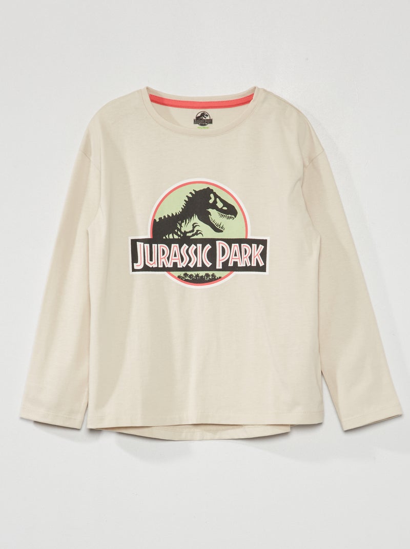 T-shirt 'Jurassic Park' manches longues Ecru - Kiabi