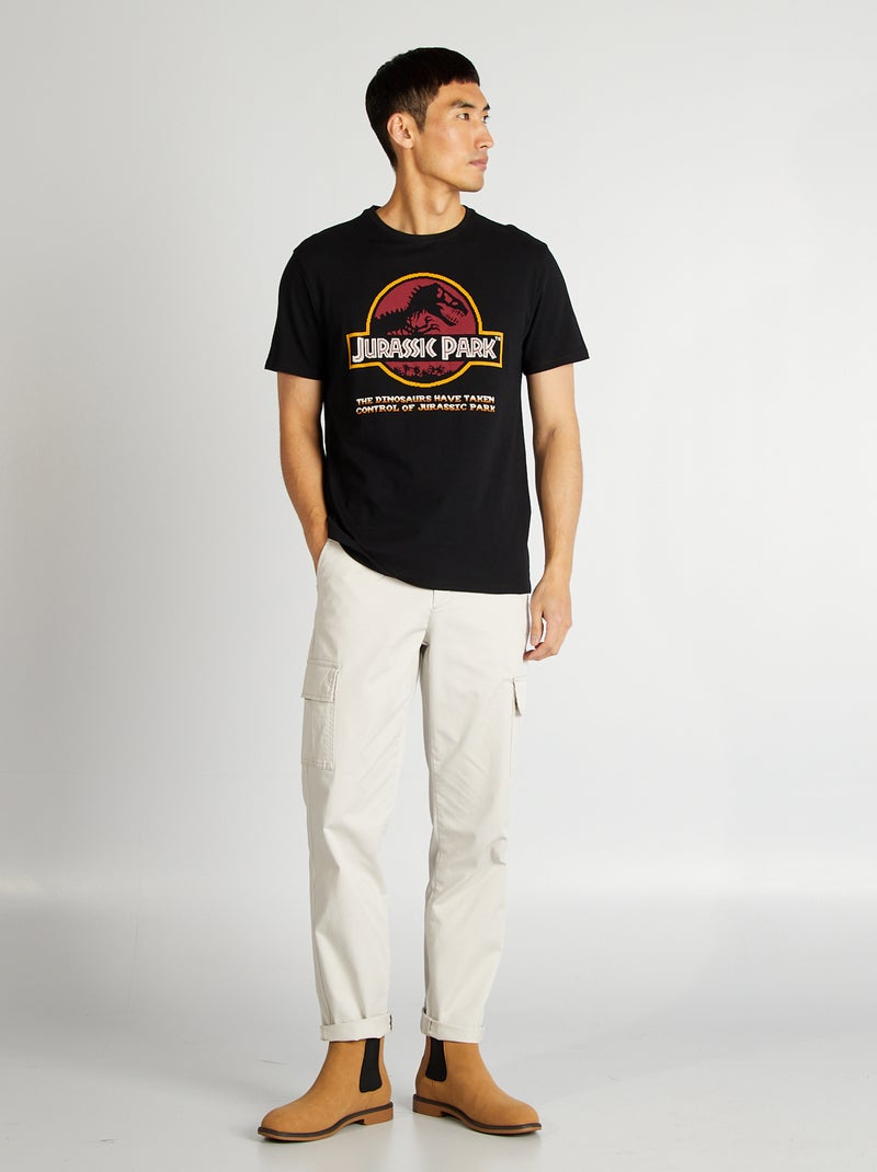 T-shirt 'Jurassic Park' 'Pixel art' Noir - Kiabi